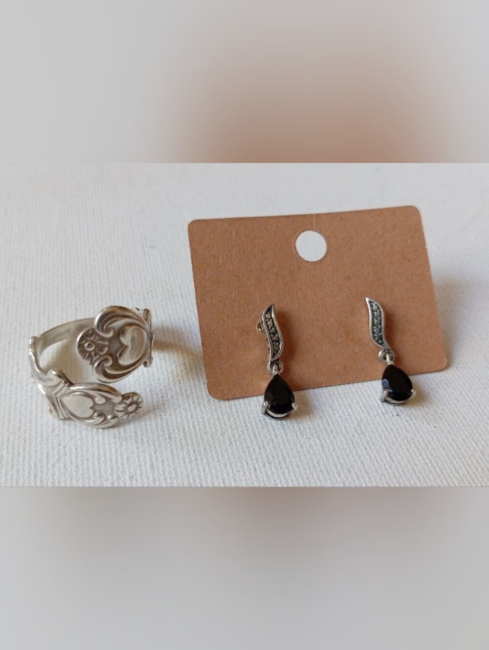 Avon Sterling Silver Ring And Earrings